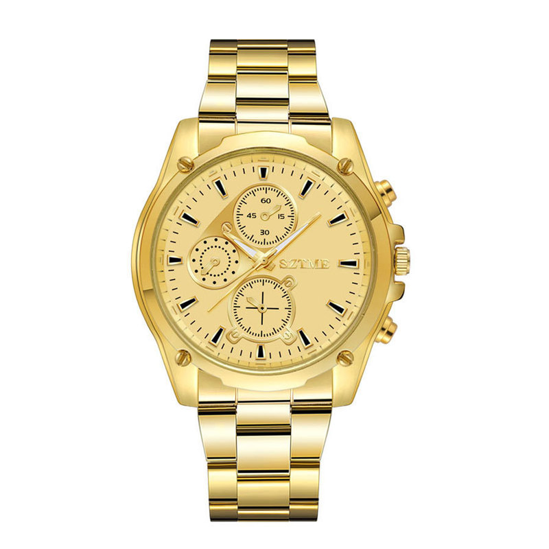 Wish Fashion Large Dial Three-Eye Alloy Watch Men's Business Sports Steel Band Fashion Quartz Watch Wish Fashion Large Dial Three-Eye Alloy Watch Men's Business Sports Steel Band Fashion Quartz Watch
