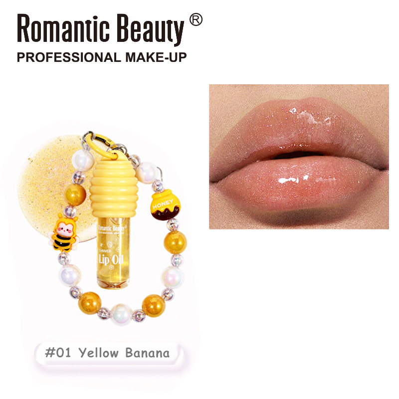 Frutas, miel, chocolate, aceite labial, lápiz labial transparente, cadena de colgante, limpieza labial, limpieza labial image 12