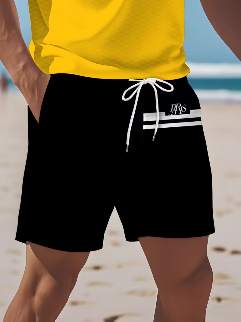 Fuente de fábrica transfronteriza verano nuevo polo de marca de pescado conjunto de camiseta de playa casual pantalones cortos deportivos ropa de hombre diy