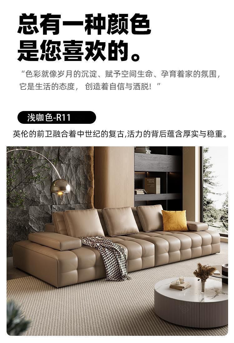 n~劳伦斯意式极简真皮沙发组合别墅大户型客厅头层牛皮设计师款-阿里巴巴