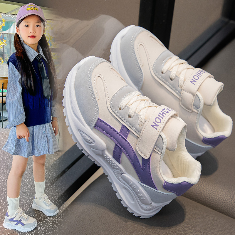 Children's Shoes Spring 2024 New Sports Shoes Non-Slip Soft Sole Girls' Dad Shoes for Older Kids Forrest Gump Shoes
