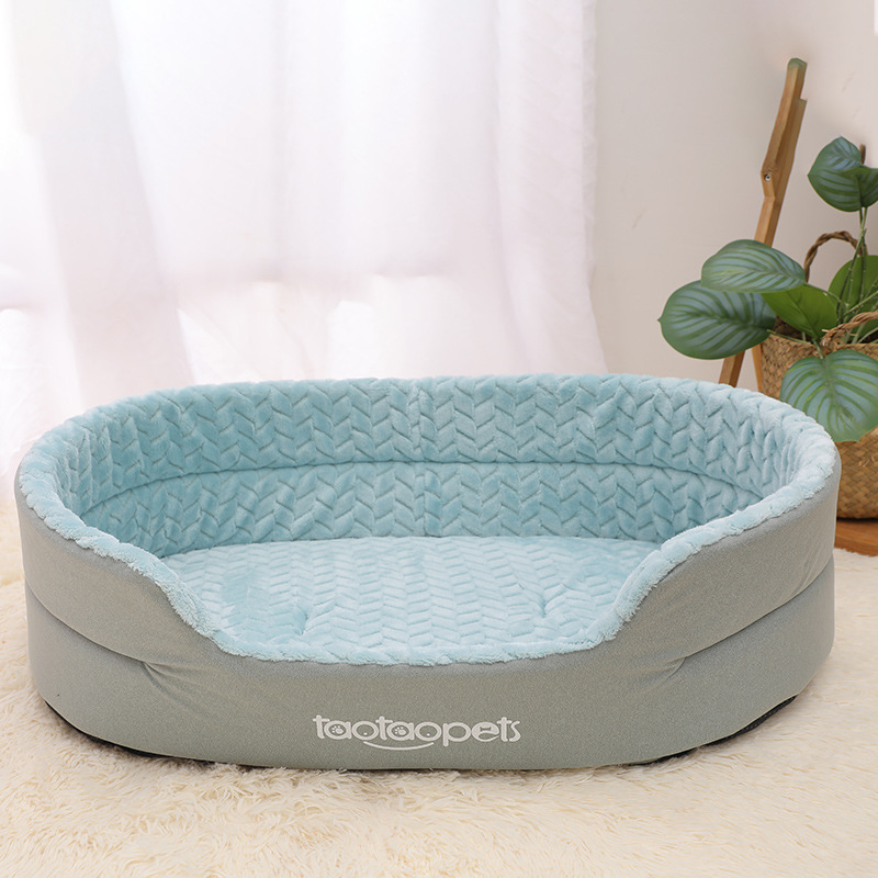 Hawo nuevo 3D 3D esponja para mascotas nido redondo PP algodón cómodo suave antideslizante cuatro estaciones Universal perrera gato nido