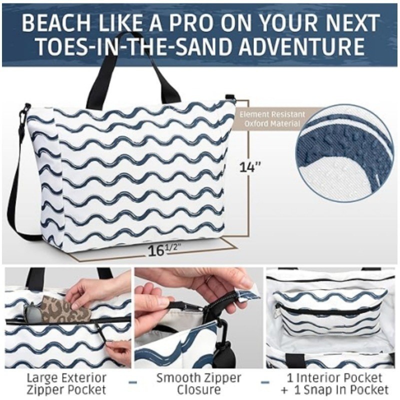 Spot Beach Handbag Bolsa de viaje plegable impermeable y a prueba de arena grande Bolsa de almacenamiento portátil portátil de gran capacidad