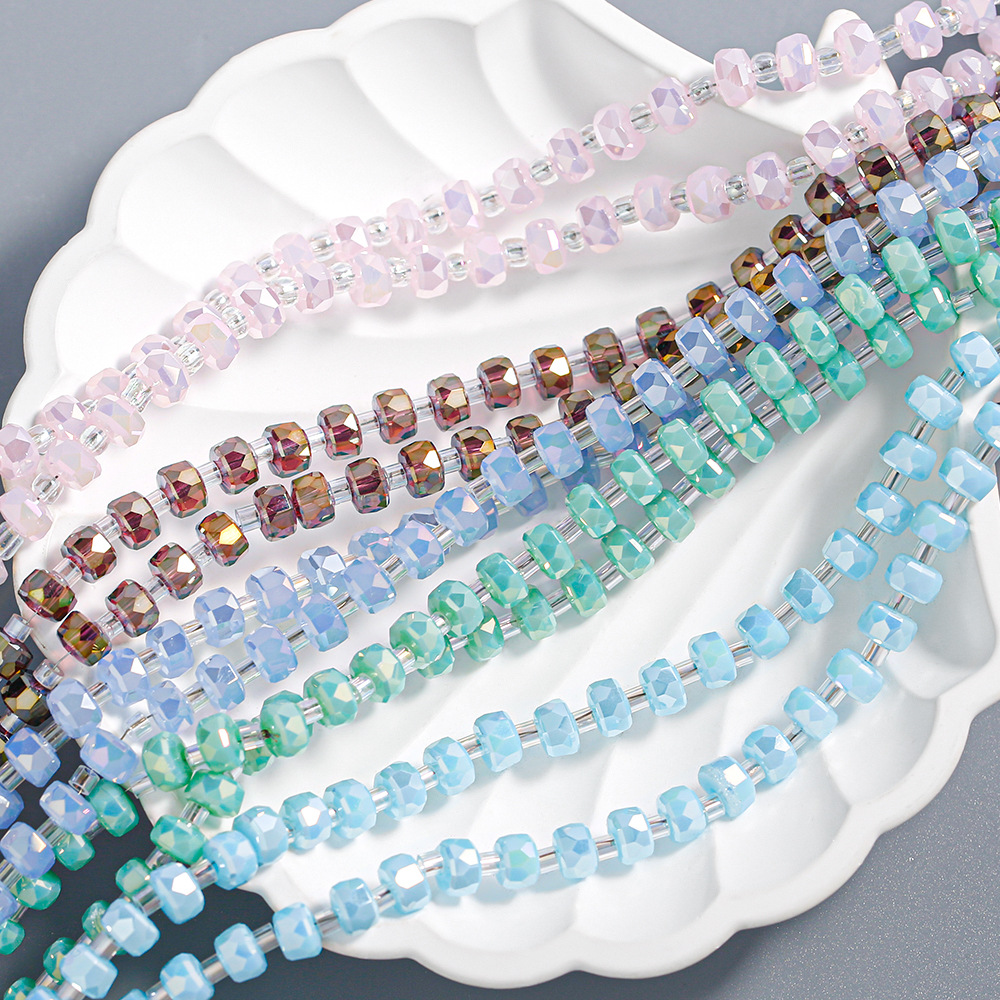 Cuentas Sueltas de Cristal Transparente de 6mm, Estilo Caramelo, Cristal en Rueda, para DIY, Pulseras, Accesorios de Joyería, Cuentas Sueltas al por Mayor