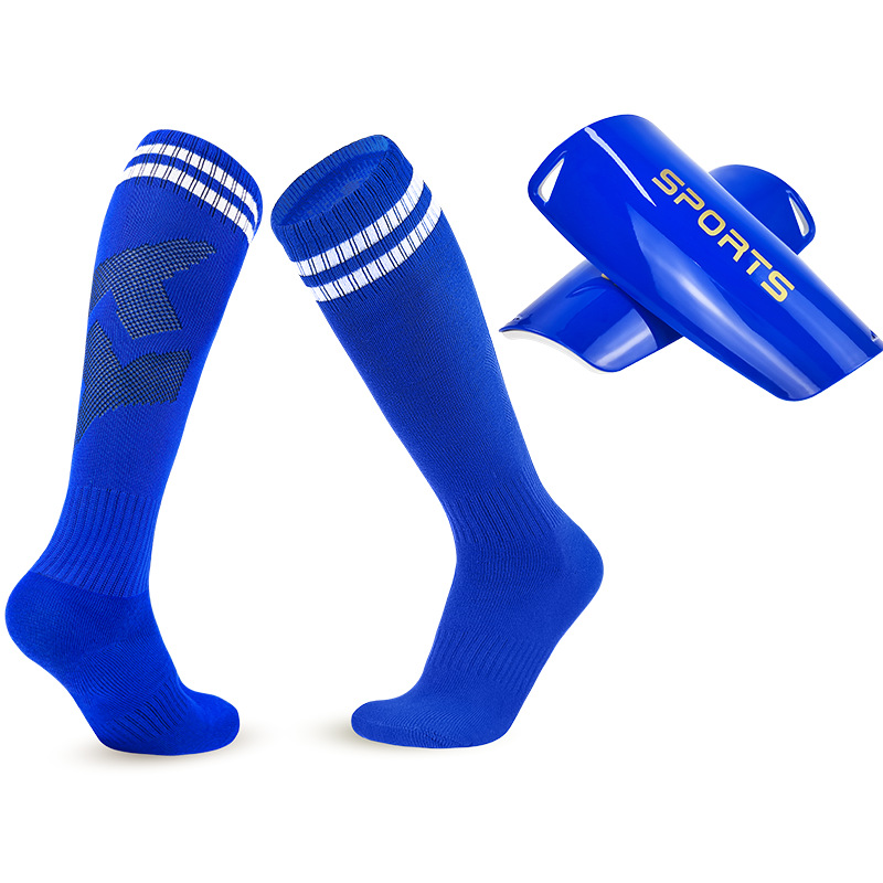 Cross-Border Amazon Shin Guards Professional Competition Training Sports Protective Gear Calf Pads Football Socks Set in Stock