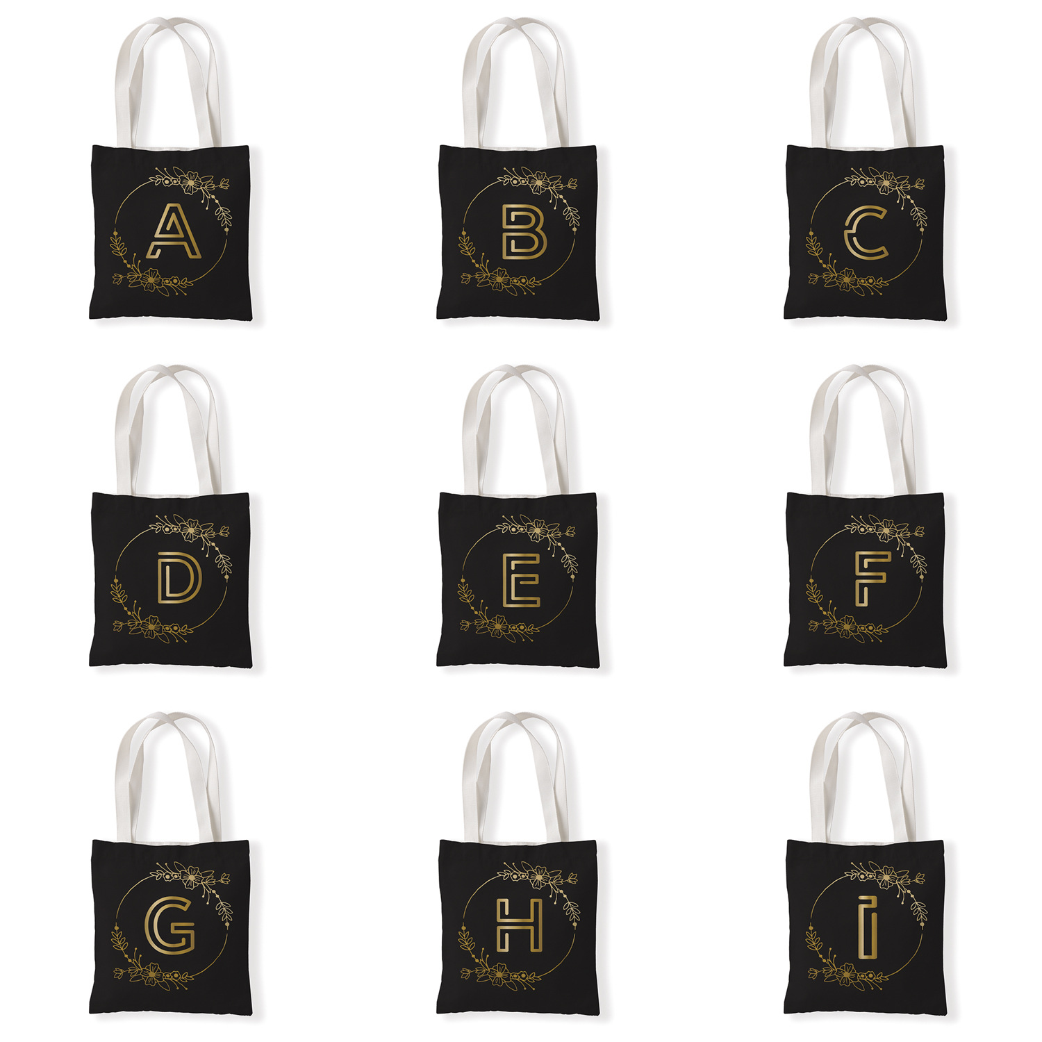 黑色字母单肩斜跨帆布包宣传包休闲零钱袋文艺手提购物礼品袋