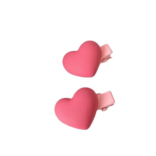 Pink hairpin dopamine frosted love small hairpin girl heart color clip sweet and cute hair accessories bangs side clip