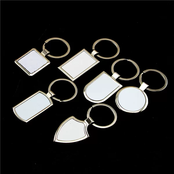 Cross-Border Metal Heat Transfer Keychain with Laser-Engraved Pendant, Sublimation DIY Printed Pattern, Zinc Alloy