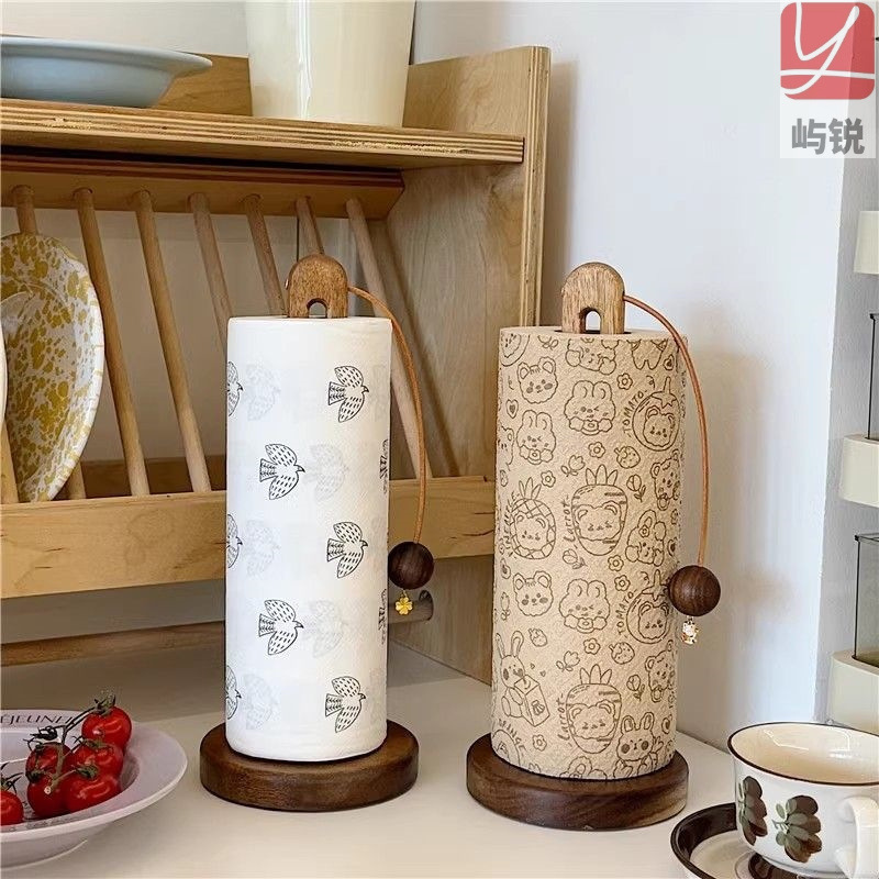 Kitchen paper towel holder, standing type, for disposable cloths, storage rack, acacia wood, kitchen paper towel roll organizer, Yuru Kitchen paper towel holder, standing type, for disposable cloths, storage rack, acacia wood, kitchen paper towel roll organizer, Yuru