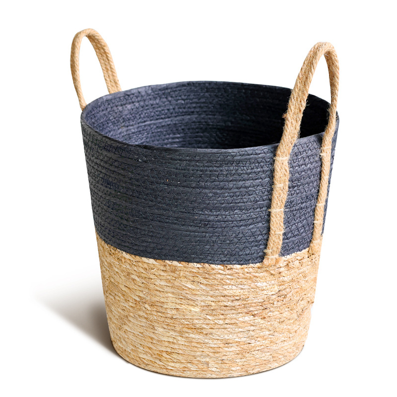 定制厂销草编收纳盒桌面整理筐创意收纳箱脏衣杂物收纳篮布艺收纳