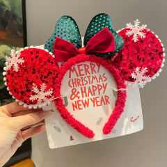 かわいいミニー蝶結びのカチューシャクリスマスの女性の甘いカチューシャの髪のカードの祝日のパーティーの髪の束の装飾品