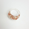 Acrylic accessory, ceramics, ring, resin, European style, flowered, simple and elegant design, on index finger