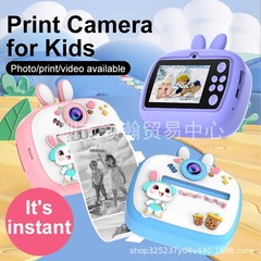 2025年新型子供用プリントカメラ、高画質デジタルデュアルカメラ、動画撮影可能、子供用ポラロイドカメラ、ポータブル
