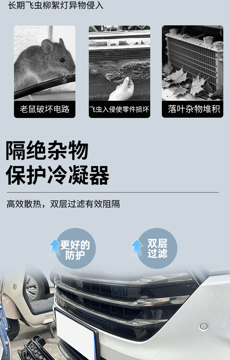 Honda Odyssey anti-insect net, custom-made for the vehicle, one-piece injection molded front grille protection net to prevent mosquitoes, insects, and willow catkins