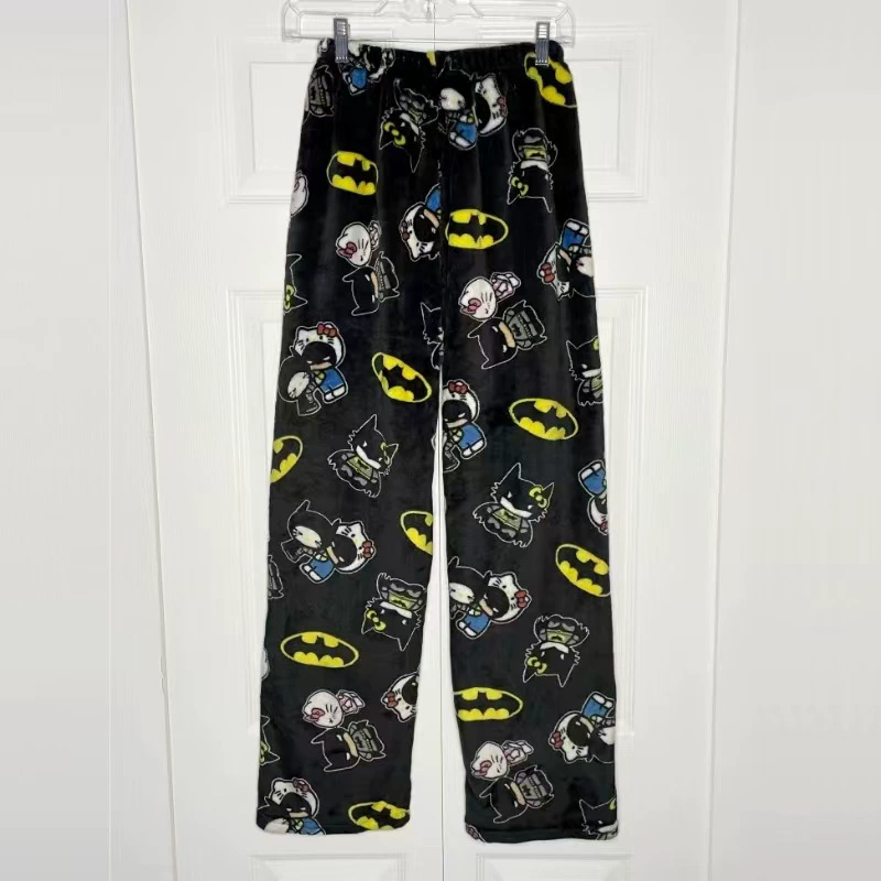 2024 женские осенние и зимние новые фланелевые пижамы коралловый бархат плюс бархат теплые повседневные домашние брюки