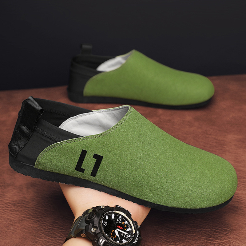 Old Beijing Cloth Shoes Men's Summer Breathable Slip-On Casual Canvas Sneakers for Lazy People to Drive and Liberate Fishermen's Trendy Shoes