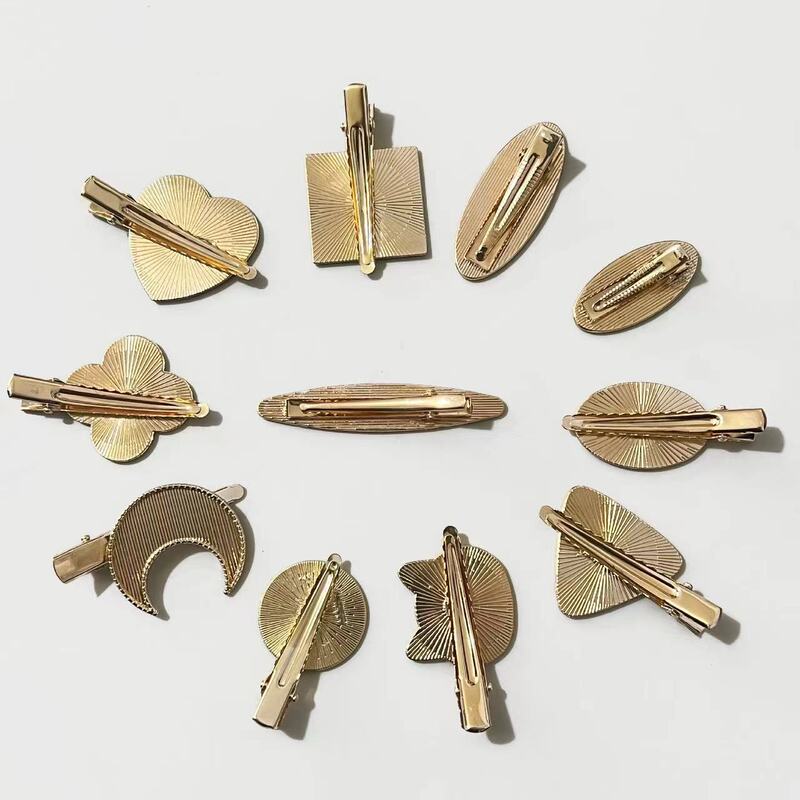 合金宋錦ヘアピン diy アクセサリーアヒルのくちばしクリップ小さなサイドクリップヘアピン空の布生地象嵌底バングクリップ|undefined