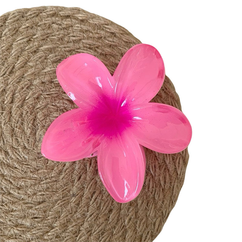 Fermaglio a forma di artiglio di plumeria, di tendenza tra Europa e America, per donna, colorato e versatile, ideale per la coda di cavallo alta._voghion.com