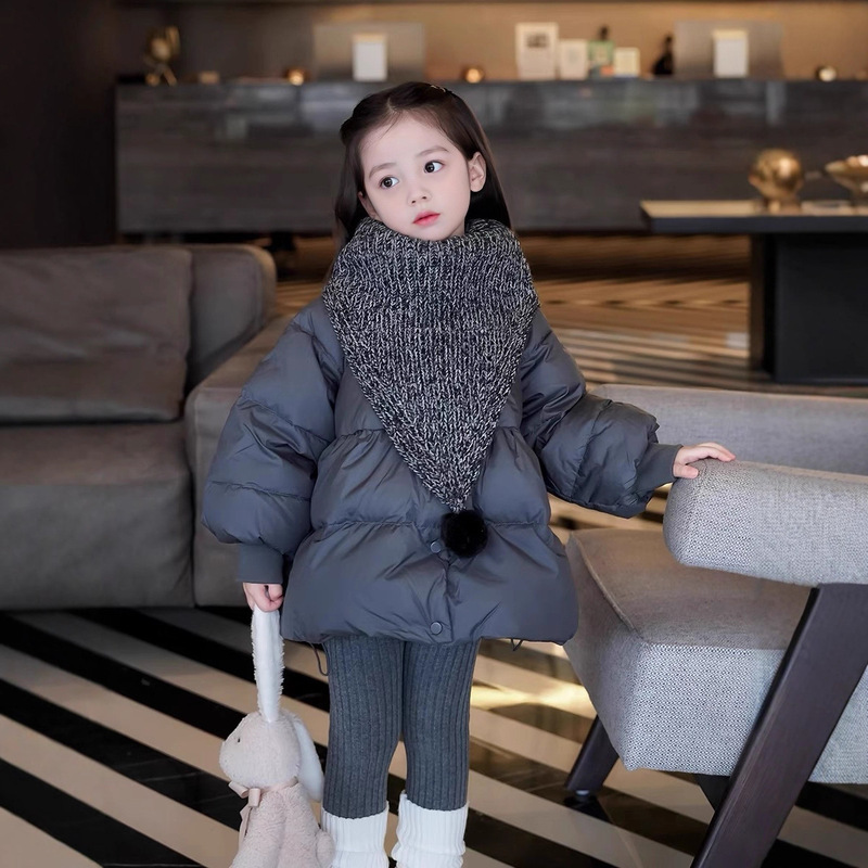 女童羽绒服外套新款儿童白鸭绒冬装中长款加厚保暖童装宝宝衣服|undefined