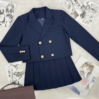 Genuine autumn student pleated skirt, short suit for elementary school students for leisure, British style