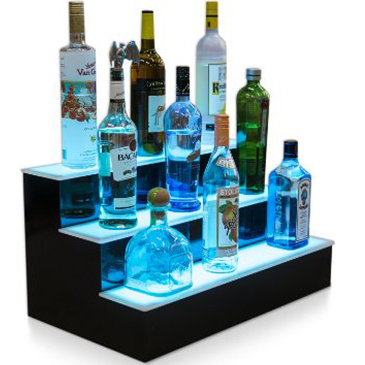 亚克力发光LED展示架酒吧红酒香槟展示台遥控变色发光陈列架