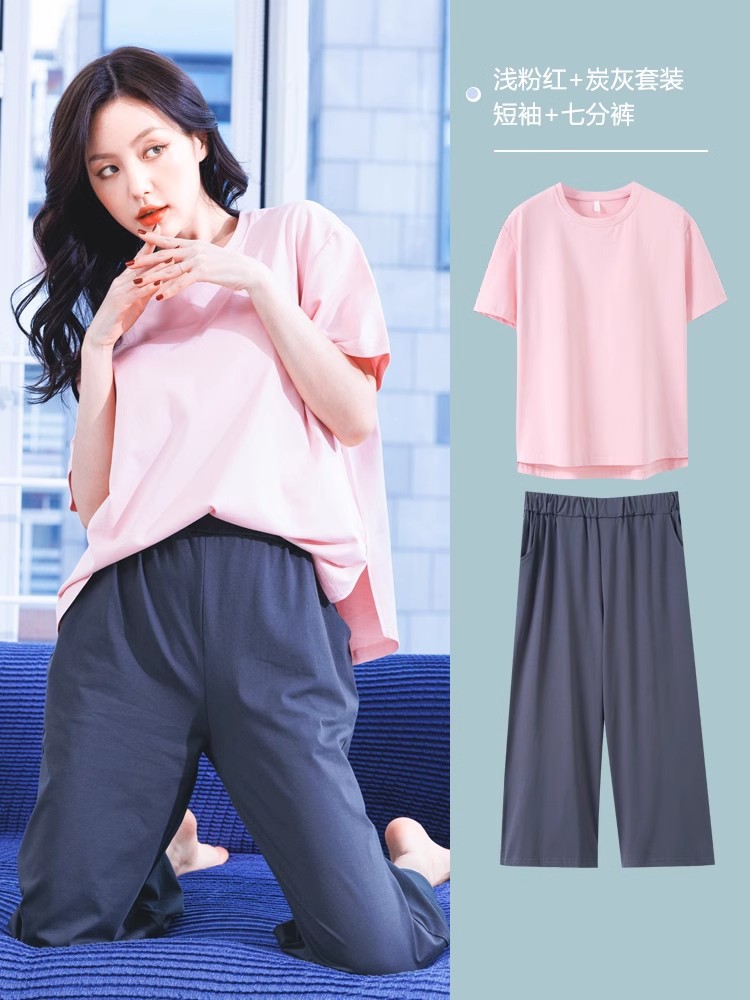 156 가벼운 분말 숯 회색 [반소매 자른 바지]]