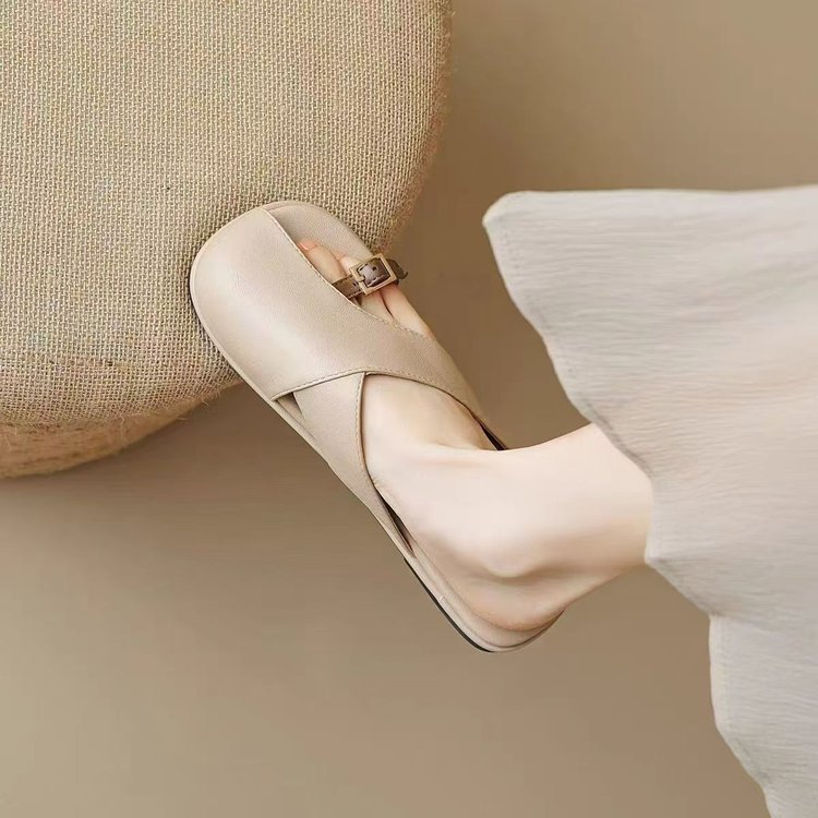 2026 nuevo estilo de oficina zapatos de cuero perezoso zapatos de mujer de verano