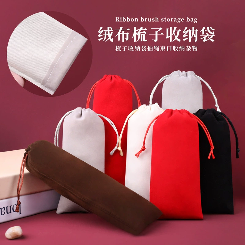 [Фланелевая сумка для расчесок] ободок на шнурке Высококачественная фланелевая сумка для хранения ювелирных изделий по частям оптовая продажа