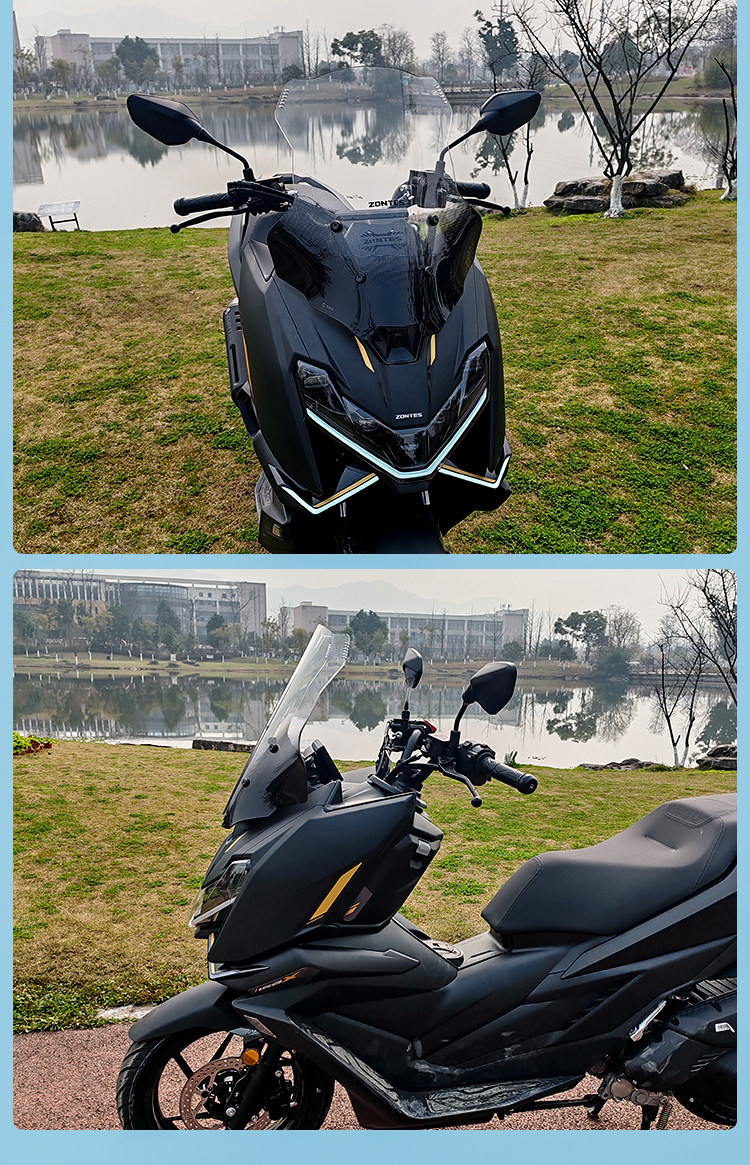 Jinqilong Compatible Windshield for Zongshen 150X Motorcycle, Heightened Small Windshield Modification Accessory, Front Windscreen