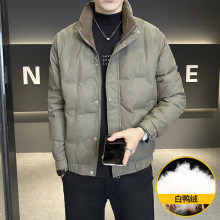 冬季羽绒服男士2024新款男装潮牌轻薄保暖立领冬装白鸭绒加厚外套
