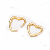 Earrings heart-shaped, European style, 18 carat