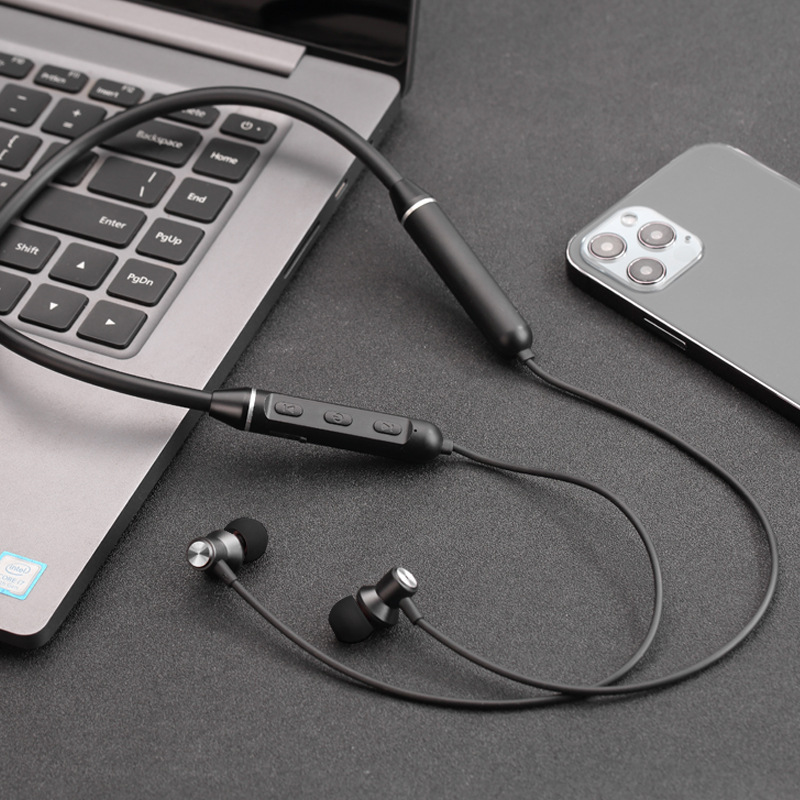 Nuevos auriculares Bluetooth metálicos cuello deportivo inalámbrico en el oído tipo de teléfono móvil de espera ultra largo universal image 8