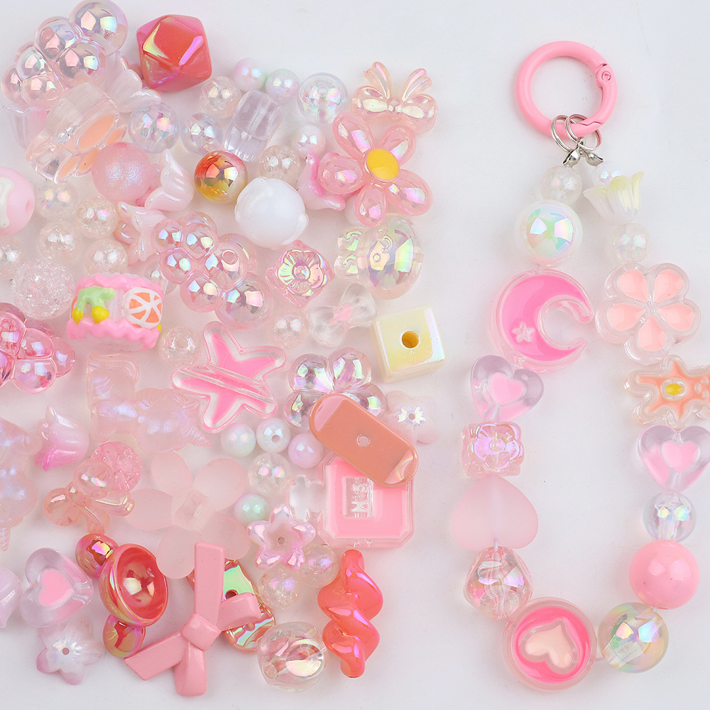 電気メッキUVカラー高光沢異形人魚姫穴あきビーズ手作りDIYネックレス携帯ストラップ材料パックアクセサリー