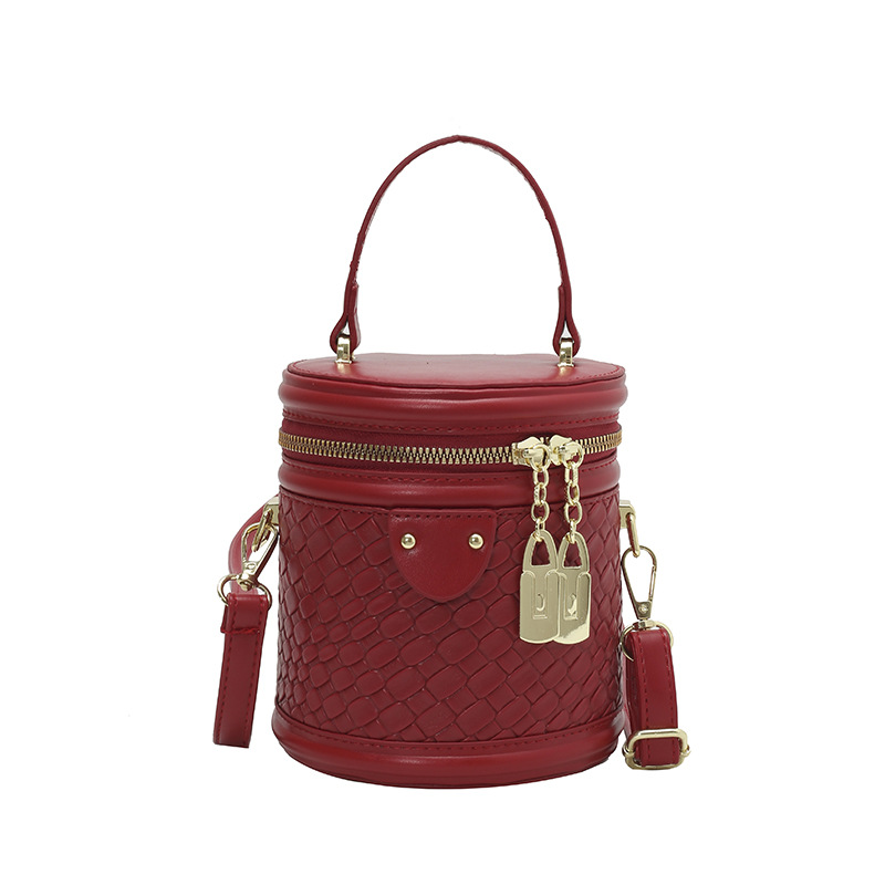 Niche Zhong moda versátil bolso de cubo para mujeres 2025 nuevo cross-border tejido bolso de mano casual exquisito mochila