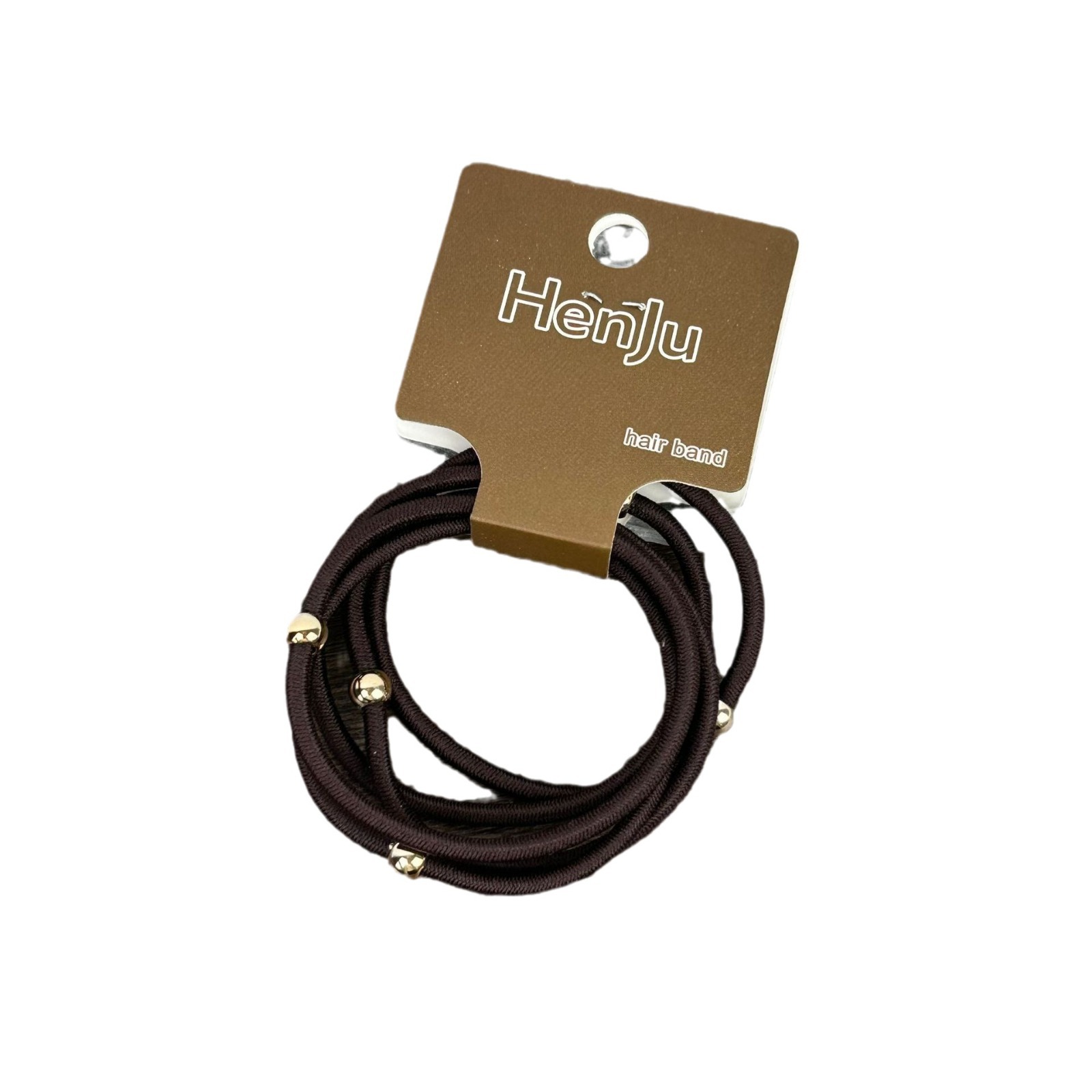 5 pezzi di corda per capelli con perline dorate, super resistente, elastica, semplice, accessorio per capelli con coda di cavallo_voghion.com