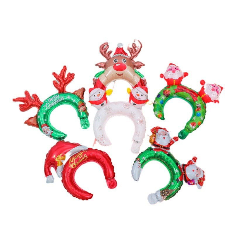 クリスマス長棒頭飾りサンタクロースミニ風船クリスマスツリー打撃棒風船クリスマス雪だるまヘラジカ|undefined