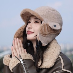 冬季2025新款户外骑行雷锋帽女加绒加厚保暖护耳帽防寒百搭鸭舌帽