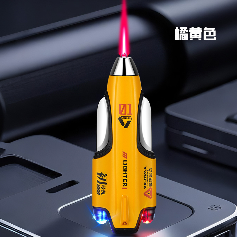 新款创意金属防风红焰仿真星舰外形充气打火机送对象礼物批发跨境|undefined