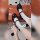 College Style Thick Heel Mary Jane Shoes Women's 2023 Spring New Retro Simple Round Toe High Heel Shallow JK Shoes