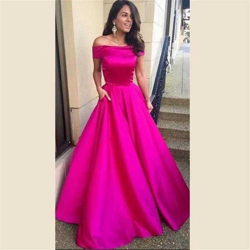 Vestido de noche de satén con un solo hombro, nuevo, de Amazon, AliExpress y Wish, europeo y americano, sencillo, elegante y que estiliza la figura.