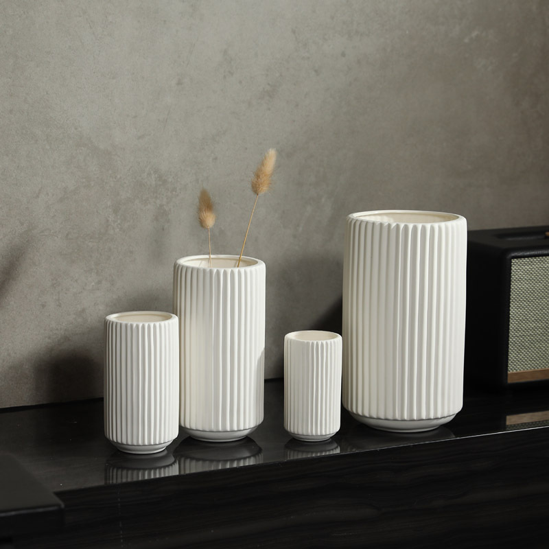 ins simple white art living room desktop ceramic vase Nordic style TV cabinet decorative ornaments flower arrangement