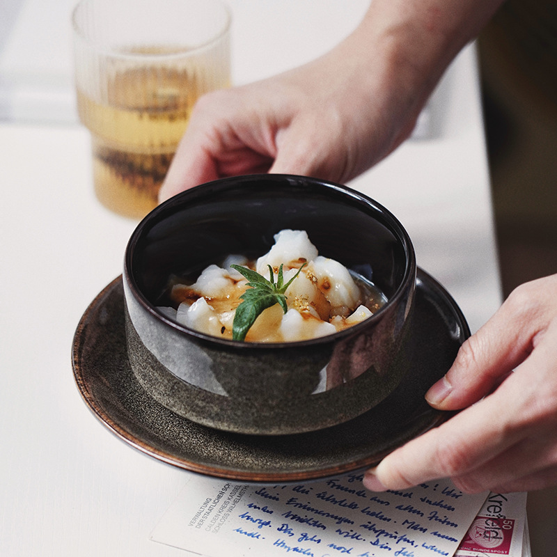 Tazón de cerámica para sopa, tazón con forma de nido de pájaro, tazón para ensalada de frutas, vajilla, tazón para postre de agua azucarada, tazón pequeño para sopa de desayuno, diseño creativo