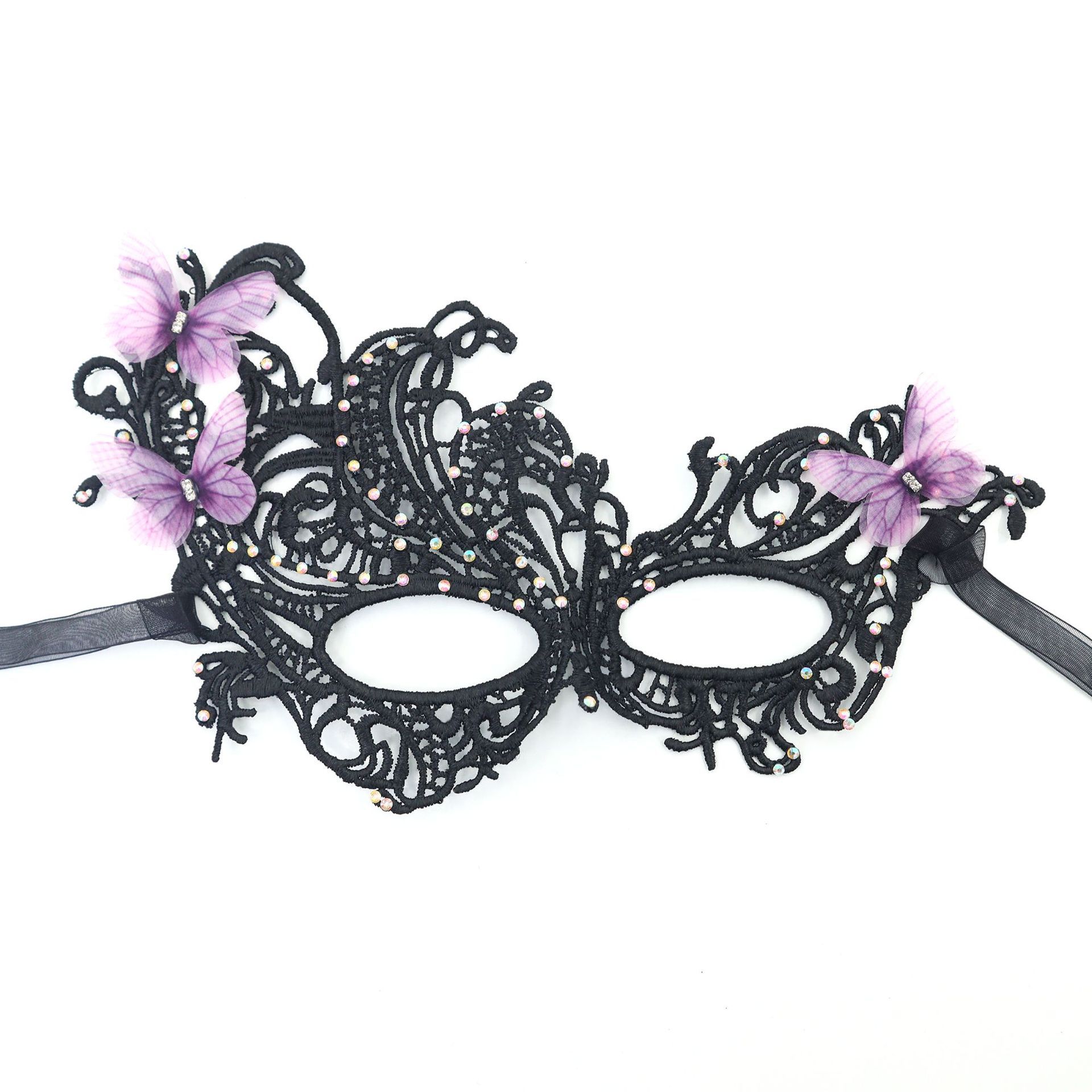 Amazon transfronterizo Halloween nuevos productos de color gradiente de encaje de Phoenix máscara de mitad de cara máscara de maquillaje de baile máscara TK