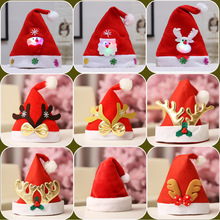 2023聖誕帽聖誕節裝飾品兒童成人雪人老人鹿紅色發光鹿角裝飾裝扮