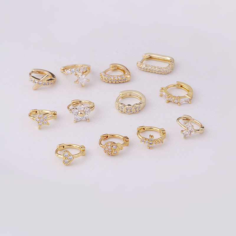 Ear Cartilage Rings & Studs Fashion Heart Copper Plating display picture 5