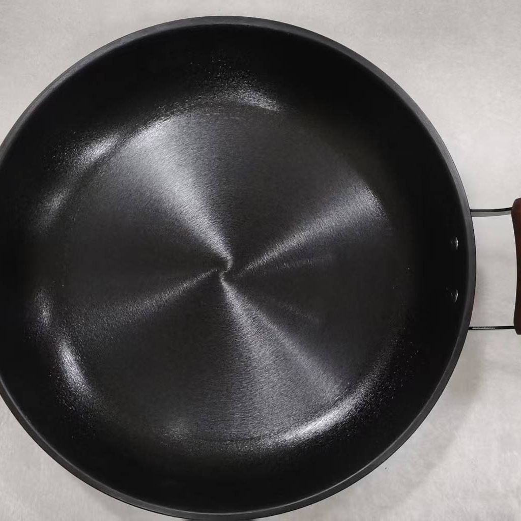 36cm铸铁加厚双耳生铁煎锅加深烙饼家用水煎包平底锅老式不粘锅