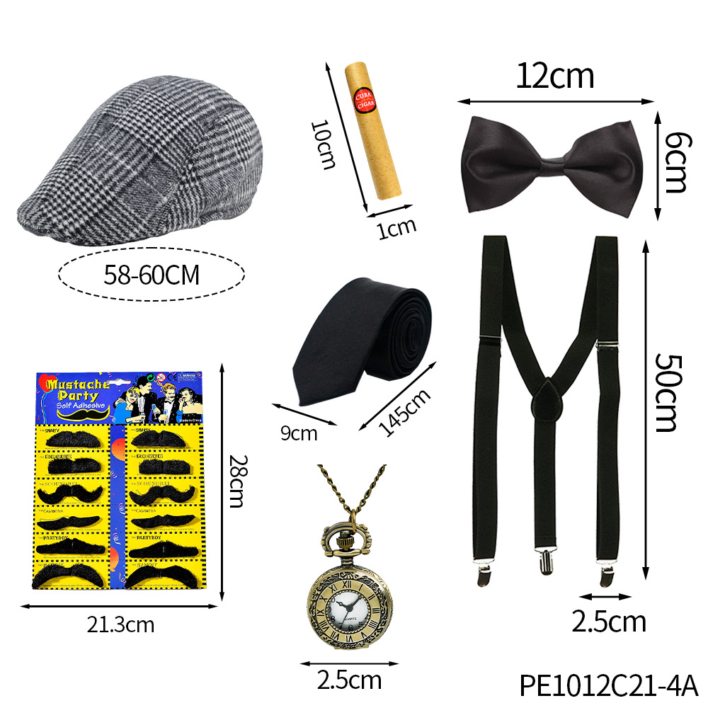 1920s Gatsby Party Dress Up Accesorios Sombrero Gángster Bandit Dress Up Sombrero de copa Años 20 Años 1920