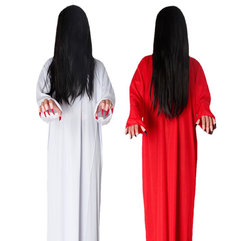 Halloween cosplay Adult Sadako Ghost Bride Horror Vampire Pen Fairy Ball Makeup Props Costume