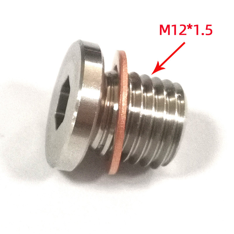 M12x1.5 tapón de alambre exterior hexagonal con junta tapón de aceite de acero inoxidable Amazon venta caliente piezas de automóvil al por mayor