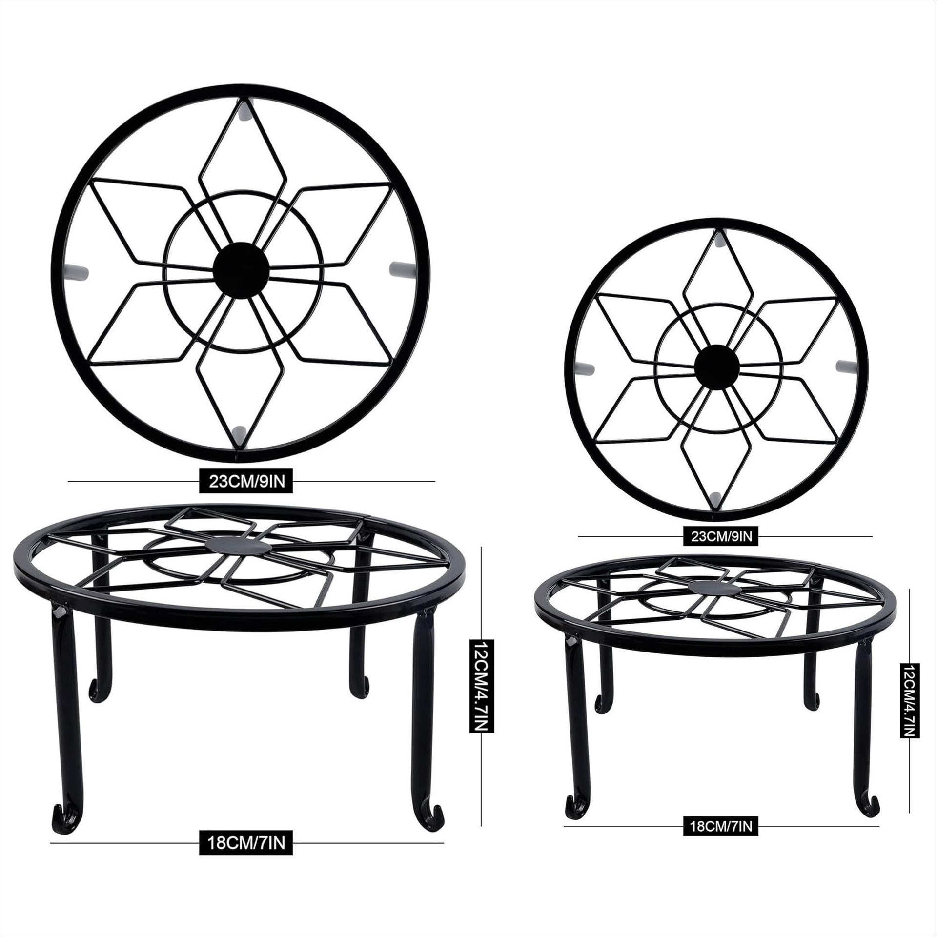 园艺单层铁艺小花架室内外阳台室外绿萝吊兰盆栽花盆架支架置物架